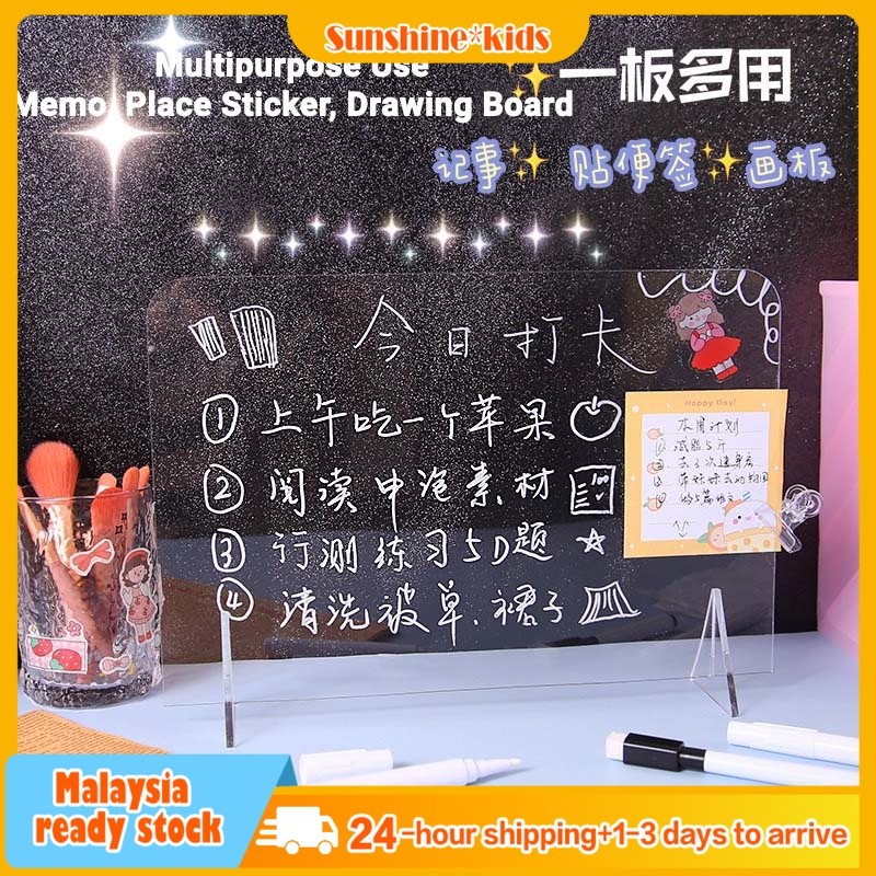 อะคริลิค Erasable Message Board Cover Flyer ขาตั้งจอแสดงผลโปร่งใส Home Message Board 亚克力Lolag