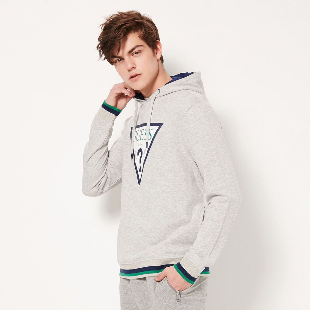 เคาน์เตอร์ของแท้ GUESS แจ็คเก็ต Hooded สไตล์บาง สำหรับผู้ชาย M92Q34K8GZ0