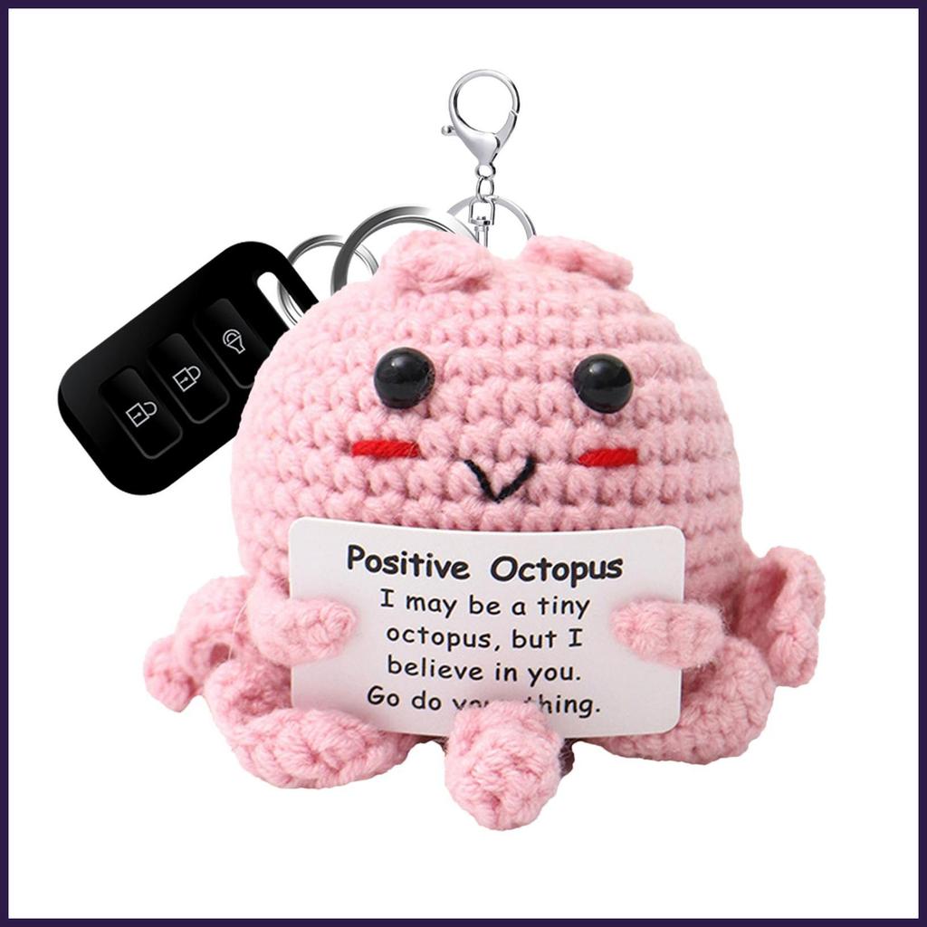 Positive โครเชต์สัตว์ Positive โครเชต์ Octopus พร้อม Encouragement Card ของเล่นสะสมสําหรับ Coworkers