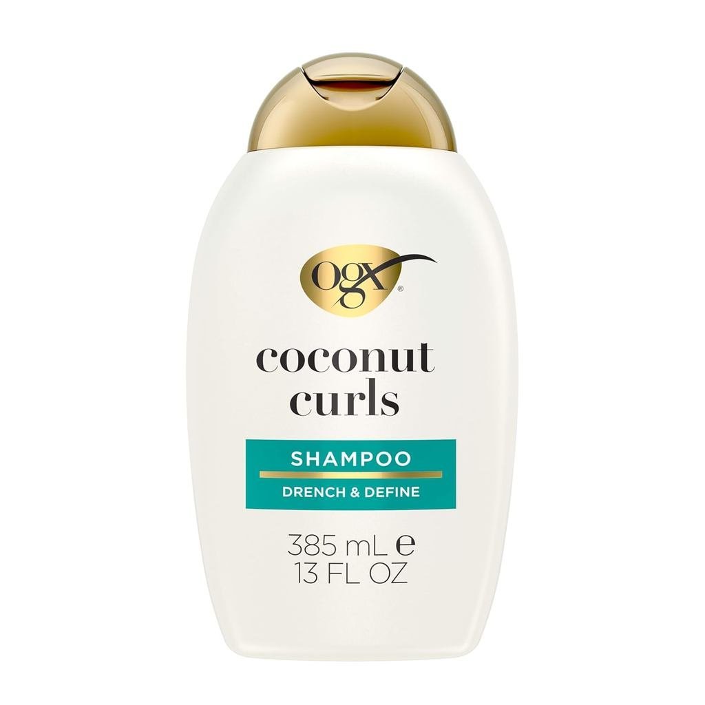 OGX Quenching + Coconut, Curl-Dinning Shampoo, Hydrating & Nourishing Curly Hair Shampoo with Coconu