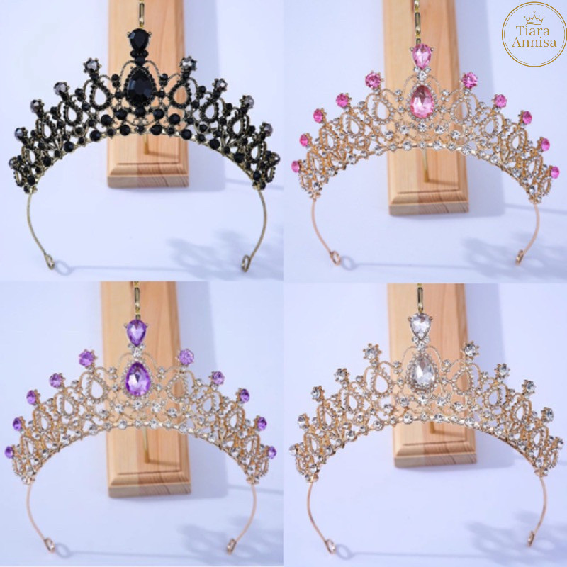 Annisa - คริสตัลเพชร Tiara Crown Zahra อุปกรณ์เสริมหรูหรา Zahra Crown มงกุฎแต่งงาน