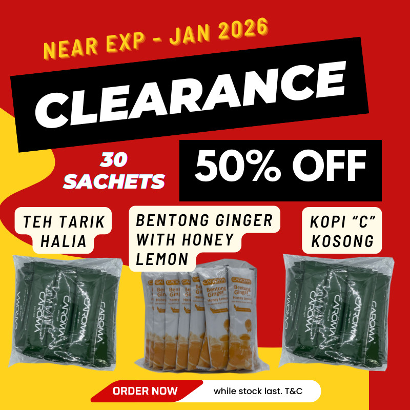 Clearance Exp Exp Jan 2026 Kopi C Goshang (23g x30s) - Teh Tarik Halia (25gx30s) - Ginger Honey Lemo