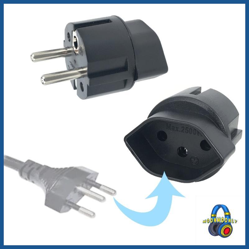 MOON Swiss to European Plug Adapter Power Socket Connector Travel 250V Adapter Socket