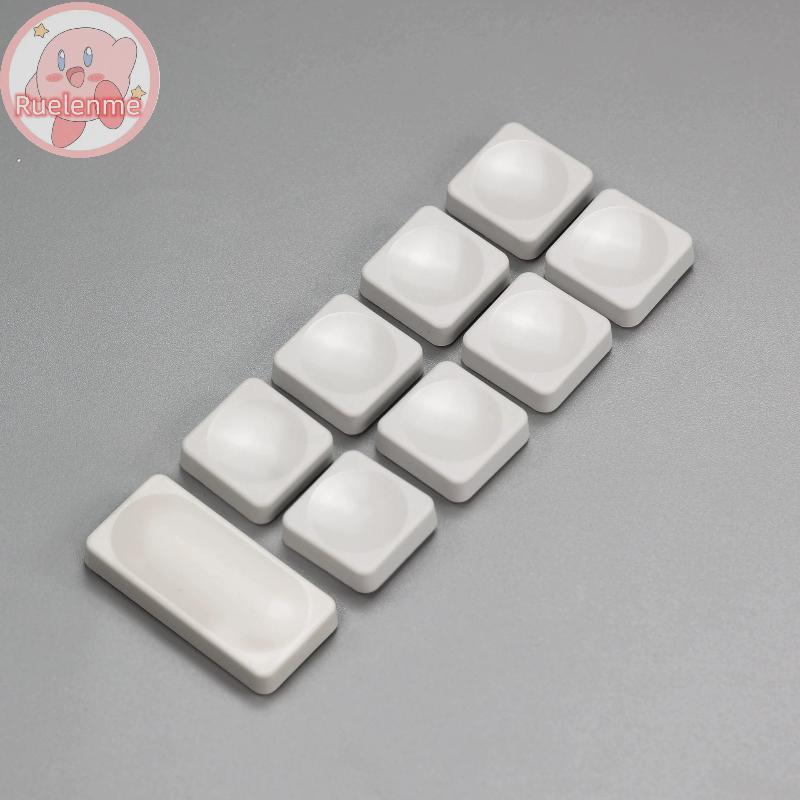 Uelenme 10 ชิ้นสีขาว CFX Low Profile PBT Keycaps สําหรับ Chosfox LCK Low Profile MX Switch Gaming คี