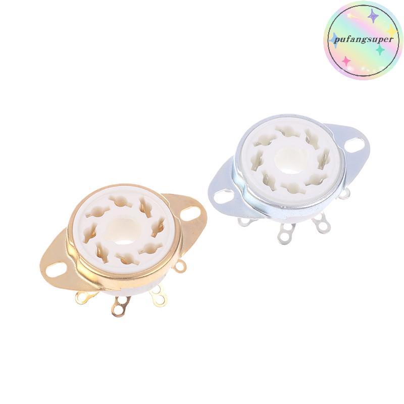 Pufangsuper 1 PC 8Pin GZC8-Y-6 Octal ซ็อกเก็ตเซรามิควาล์วฐานแจ็คสําหรับ KT88/6550/EL34/6P6P/6V6/6N8P