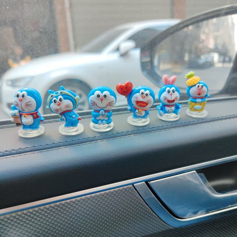 8ชิ้นตกแต่งรถการ์ตูนมินิโดราเอมอนเครื่องประดับขนาดเล็ก เรซิ่นตุ๊กตาสำหรับรถคอนโซลกลางและคอมพิวเตอร์==
