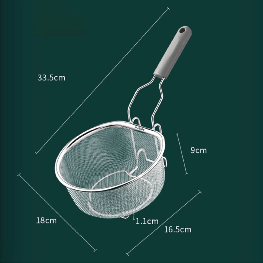 【SMELLSHI】Stainless Steel Fry Basket for Frying and Rinsing with Foldable Handle 18cm 21cm