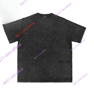 (จัดส่งในกรุงเทพฯ) unisex Right เสื้อยืดฟอก ผ้าฝ้าย ผ้าฝ้าย100% Oversize สไตล์ฮิปฮอป เรโทร สีดำเข้ม แฟชั่น เรโทรเสื้อ.