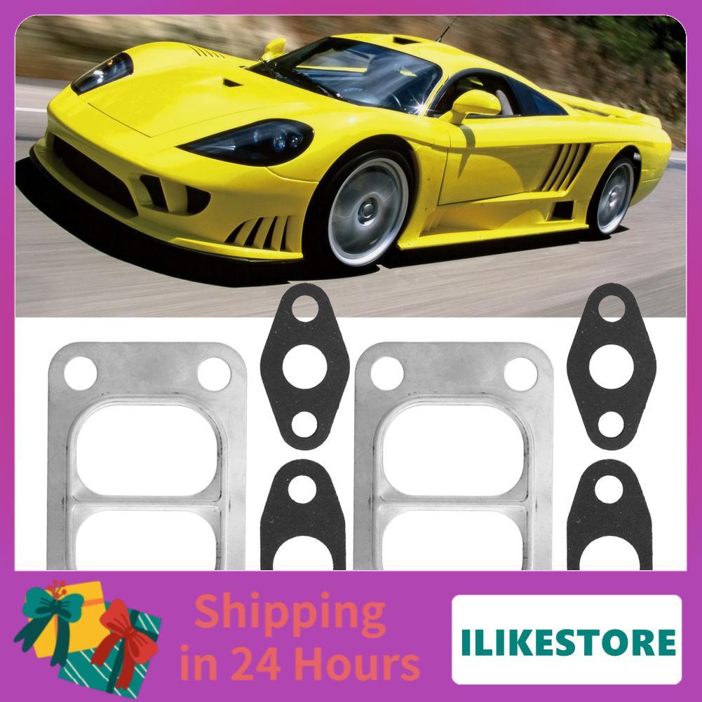 Ilikestore Turbo ปะเก็นชุดชุดติดตั้งติดตั้งง่าย 2 ชิ้นโลหะกระดาษเทอร์โบชาร์จเจอร์สำหรับ Holset HX35 