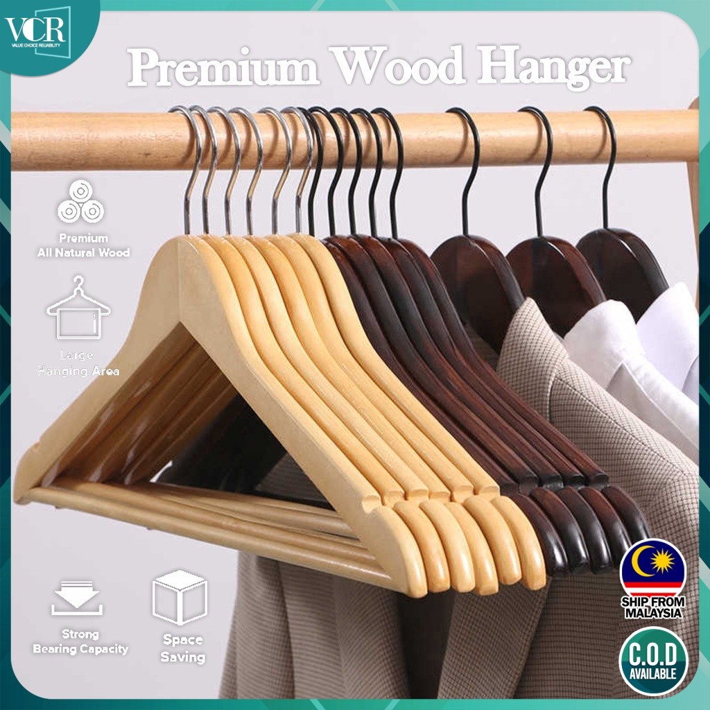 VC Art Strong ไม้ชุดแขวนที่แม่นยําตัด Noatches และ 360 องศา Chrome Swivel Hook Penyangkut แขวน Baju