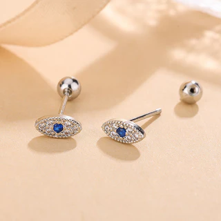 Evil Eyes Stud Earring ชุบเงิน-quality สําหรับผู้หญิง ไม่แพ้ง่าย เหมาะสำหรับการสวมใส่ทั่วไปและการแต่งHelix