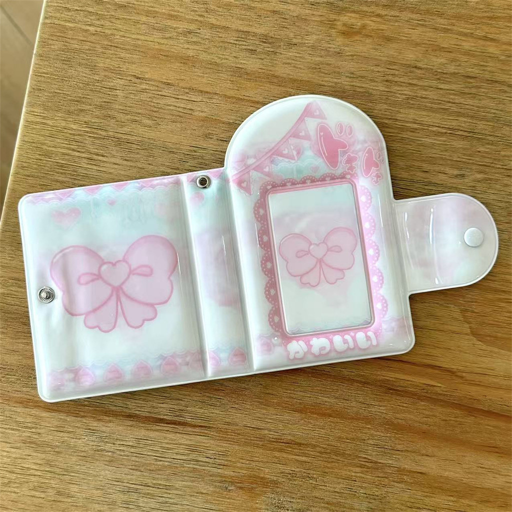 ริบบิ้นปีกหัวใจสีชมพูสไตล์ Ins 10 ซม. อัลบั้มปุ่มสแน็ปโพลารอยด์ Aidou Photocard - รูปที่ 6