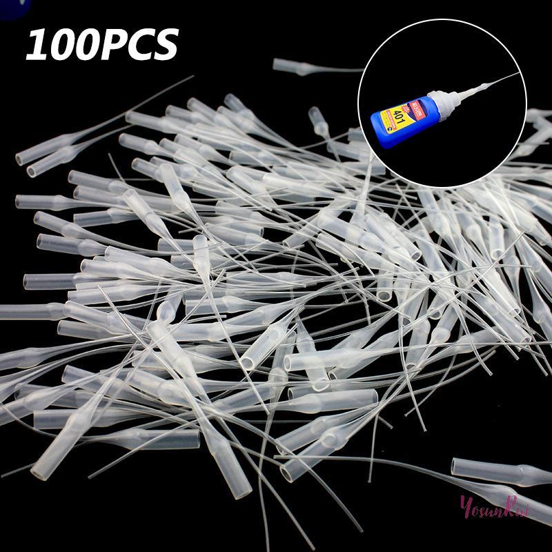 YosunRui] 100 ชิ้นกาว Micro-Tips กาวพลาสติกขวดเคล็ดลับกาว Extender Precision ใหม่