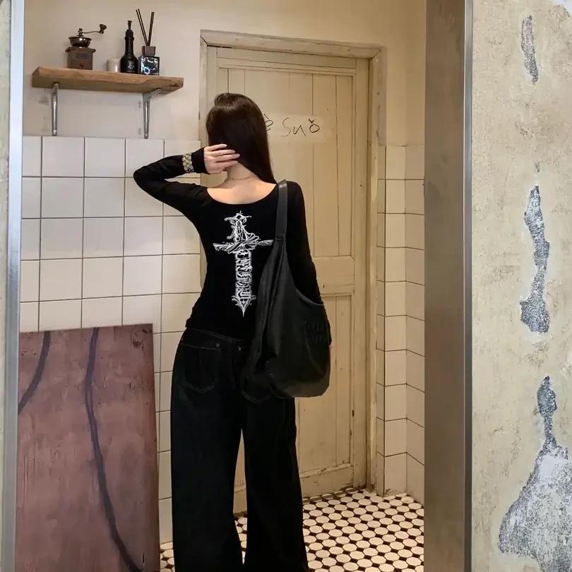 Veewink เสื้อเชิ้ตแขนยาวสไตล์อเมริกัน ลายพิมพ์ กระชับเอว เนื้อผ้านุ่ม - รูปที่ 3