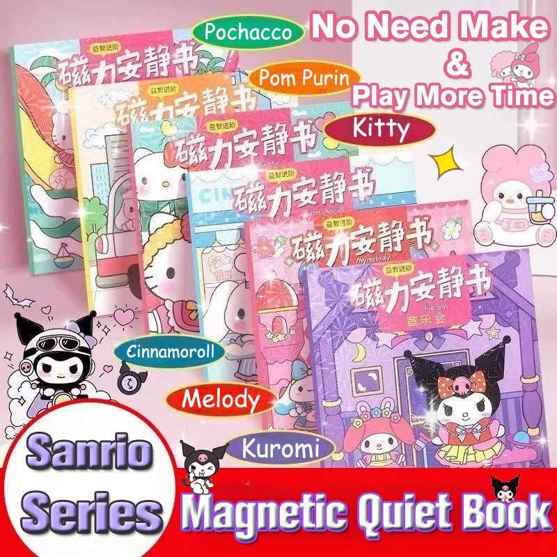 Sanrio Magnetic Quiet Book ไม่จําเป็นต้อง Make Melody Kuromi Cinnamoroll Magnetic Attraction Book DI