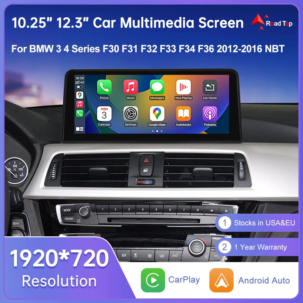 Wireless Carplay หน้าจอสัมผัสสําหรับ Bmw 3 4 Series F30 F31 F32 F33 F34 F36 จอแสดงผลรถรองรับ Android