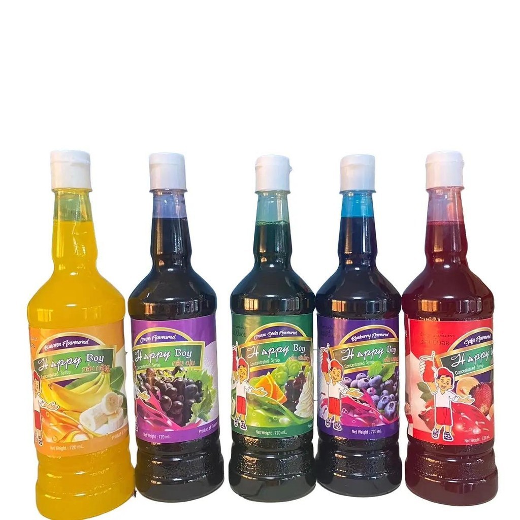 -น้ำหวานเข้มข้น- ตราแฮปปี้บอย ปริมาณ720มล. มี5สีคลาสสิก พร้อมส่ง [ขวด]