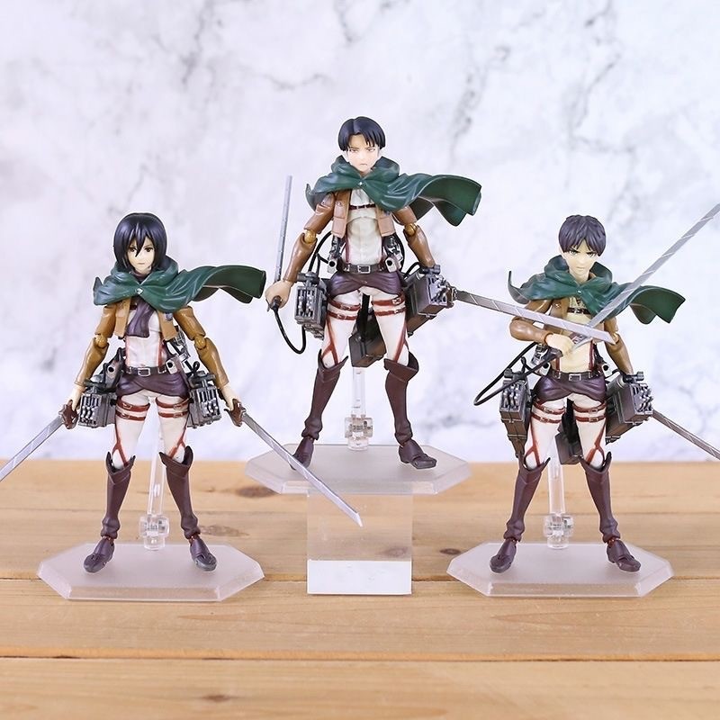 Attack on titan Figma 213Lewell207Allen203Captain Mikasa Hand-Made Movable Doll Model