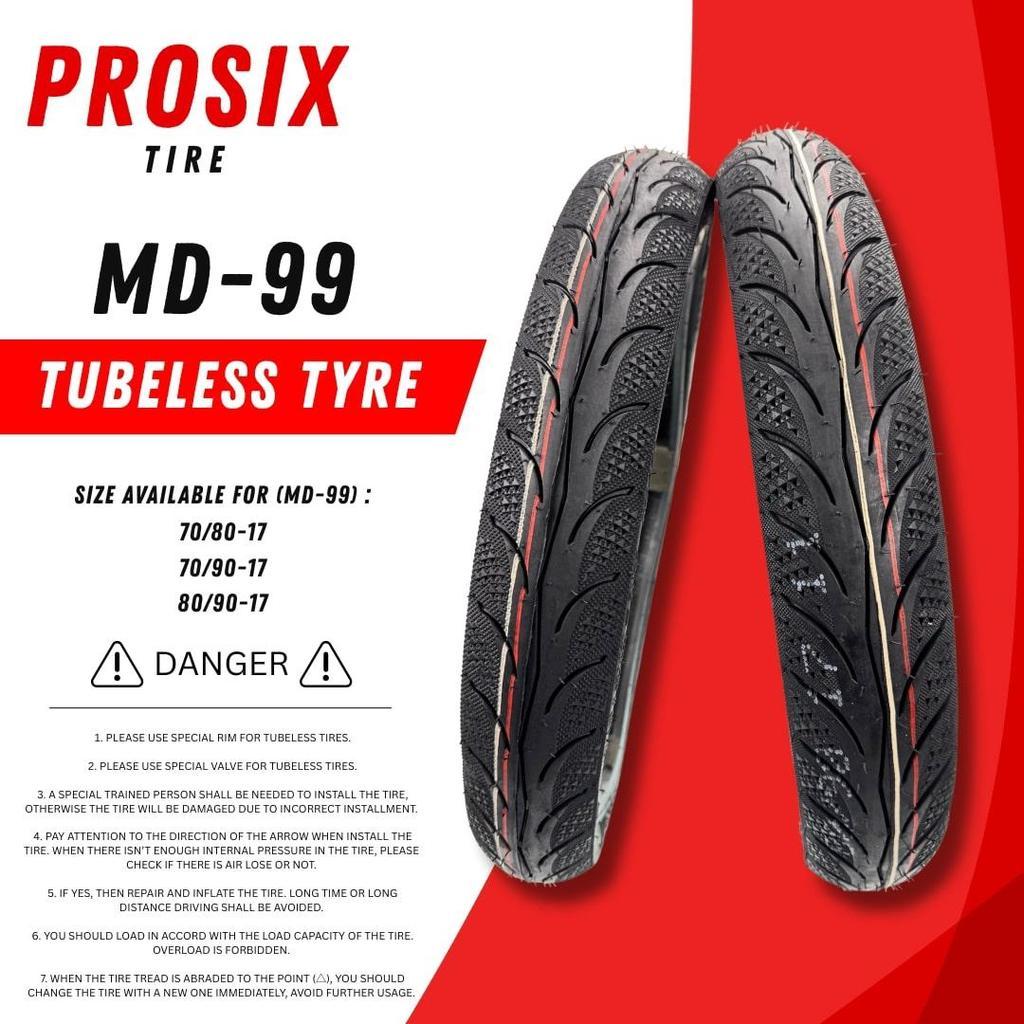 PROSIX MD99 TUBELESS TYRE 70/80 70/90 80/90 17 TAYAR ( BUNGA DIAMOND )