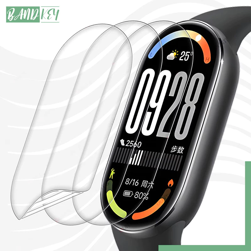 ฟิล์มป้องกันหน้าจออุปกรณ์เสริม กระจกนิรภัย 3D / Hydrogel TPU นุ่มภาพยนตร์ for Xiaomi Mi Band 8 NFC for MiBand 10 9