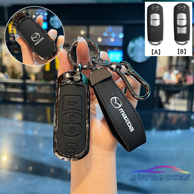 ฝาครอบกุญแจรถ Skyactiv สําหรับ Mazda2 Mazda3 Mazda6 CX-3 CX-4 CX-5 CX-6 CX-30 CX-8 สังกะสีอัลลอยด์ Key Case ป้องกันผู้ถือ
