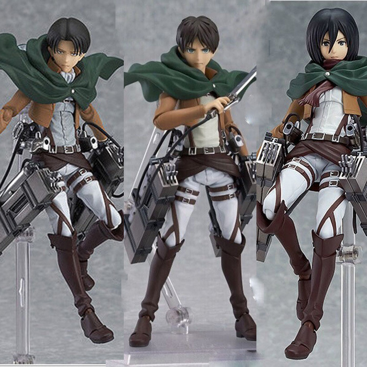 Figma 213 203 207 Attack on Titan Levier Captain Mikasa Allen Figure
