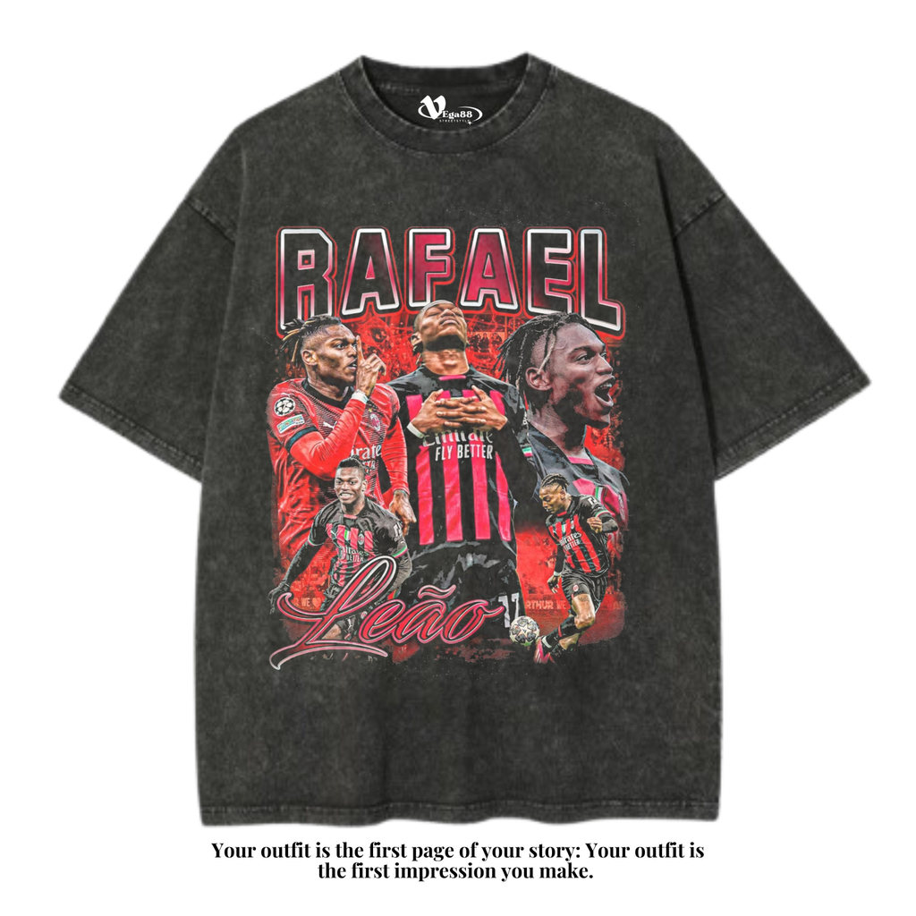 VEGA88 *rafael leao football* เสื้อยืดโอเวอร์ไซส์ | เสื้อยืดโอเวอร์ไซส์ | เสื้อยืดฟอก | ซักล้างแล้ว 