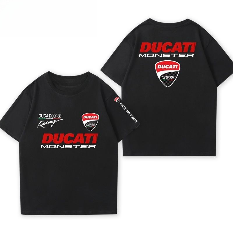 DUCATI MotoGP เสื้อยืดผ้าฝ้าย 100% สไตล์เรซซิ่ง แขนสั้น อเนกประสงค์สำหรับทุกวันและกิจกรรมทางการแข่งขัน