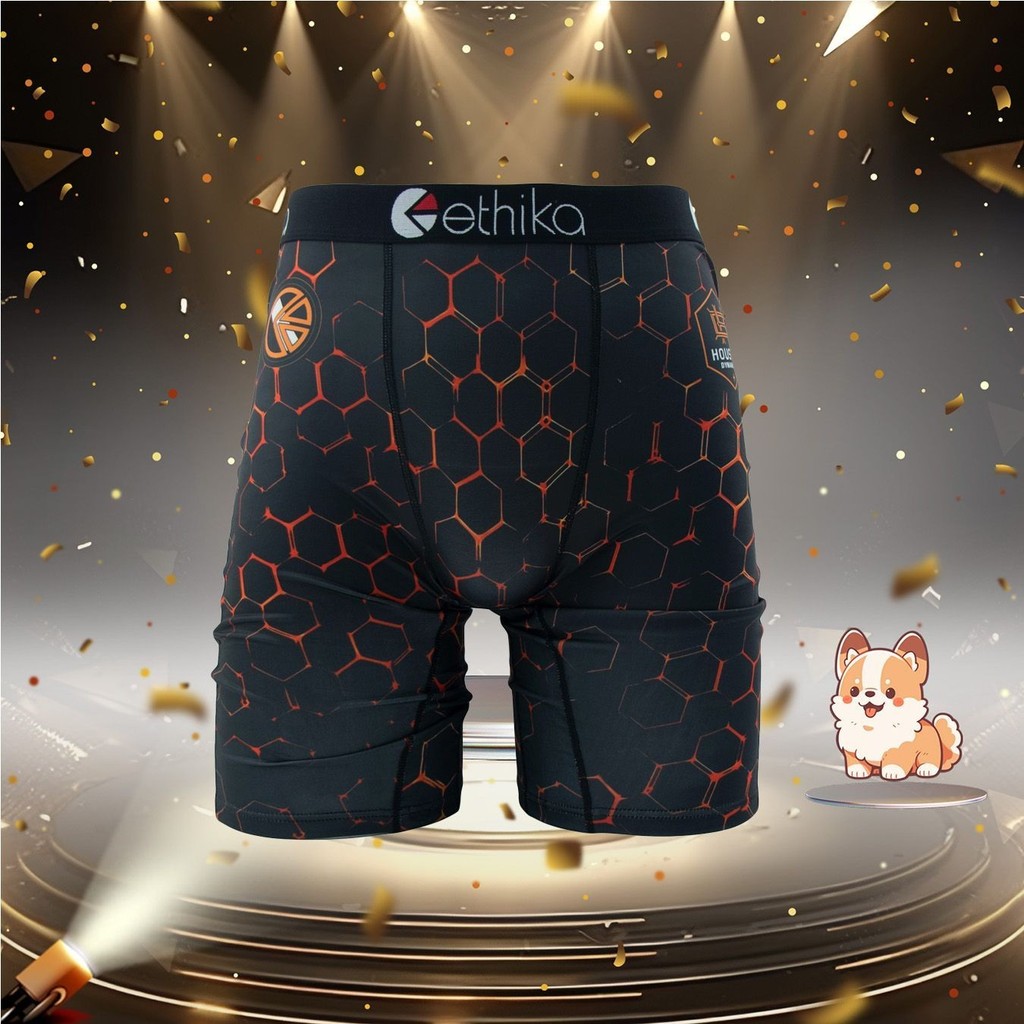 Ethika กางเกงบ๊อกเซอร์เช็กเกิร์ด สำหรับผู้ชาย ยืดหยุ่น สบายเมื่อสวมใส่ เหมาะสำหรับวิ่งและการใช้งานทั