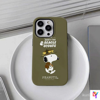 Snoopy รูปแบบ Double-Layer Anti-Drop 2-in-1 สําหรับ iPhone 17/16 Pro Max 15 Pro Max 14 13 Pro Max 12 11 Pro Max XS Max