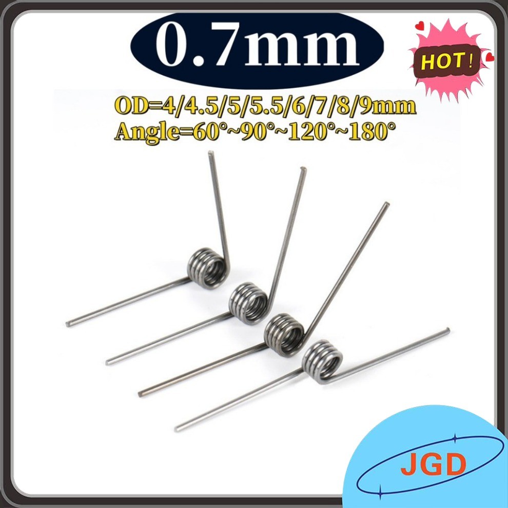 Sus304 d0.7mm OD4/4.5/5/5.5/6/7/8/9mm V-shaped spiral torsion spring มุม 60/90/120/180 องศาJGD-FC
