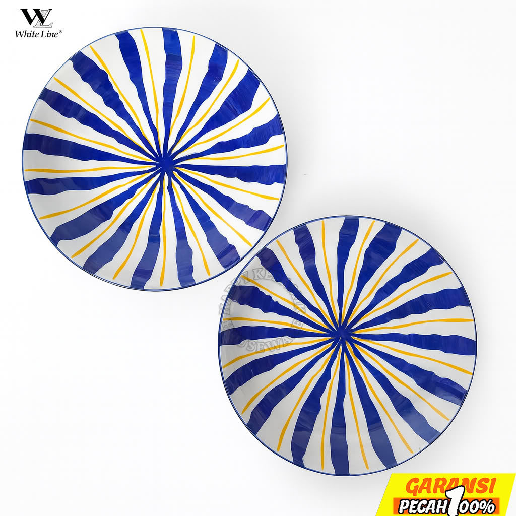 WHITELINE [1PC] 8in Ceramic Plate ONIX Deep Plate Ceramic Plate Aesthetic Ceramic Plate 20cm