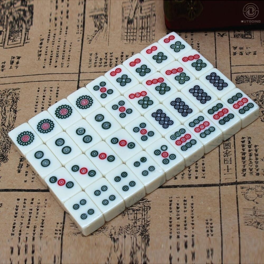 Chinese Numbered Mahjong Set 144 Tiles MahJong Set Portable Chinese Toy with Box