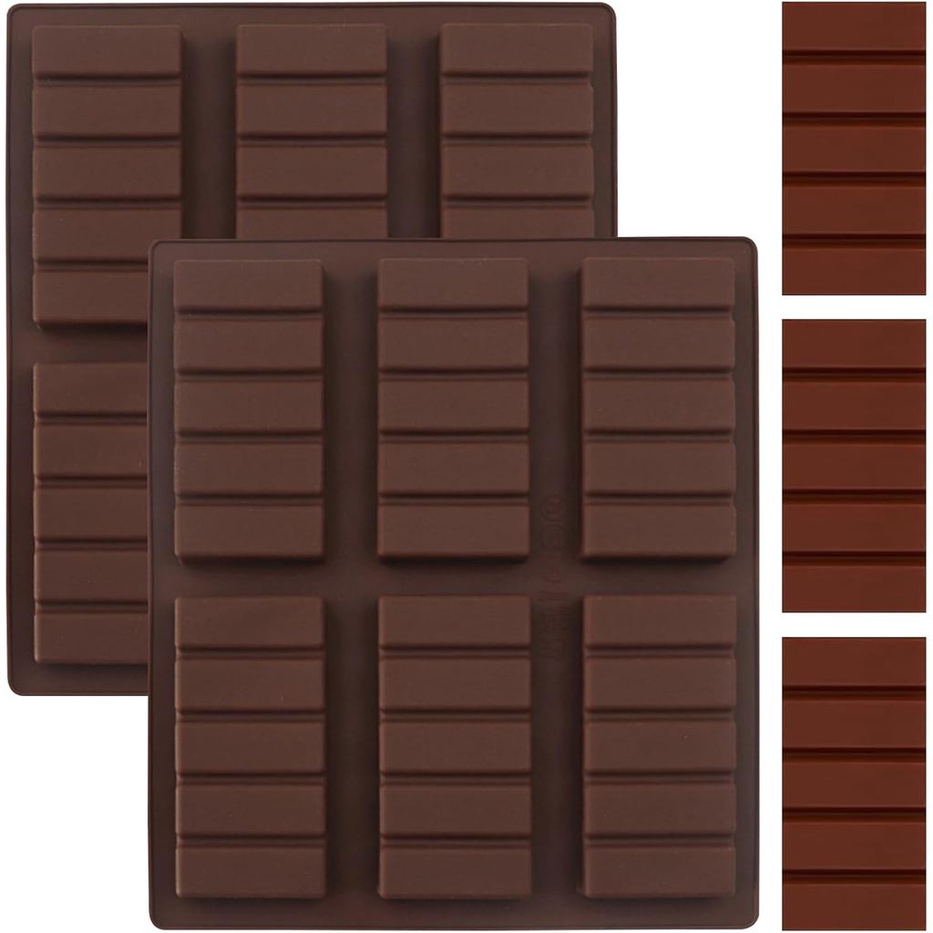 แม่พิมพ์ซิลิโคนช็อกโกแลตบาร์ Break Apart Wax Melt Mould สี่เหลี่ยมผืนผ้าขนมบาร์แม่พิมพ์