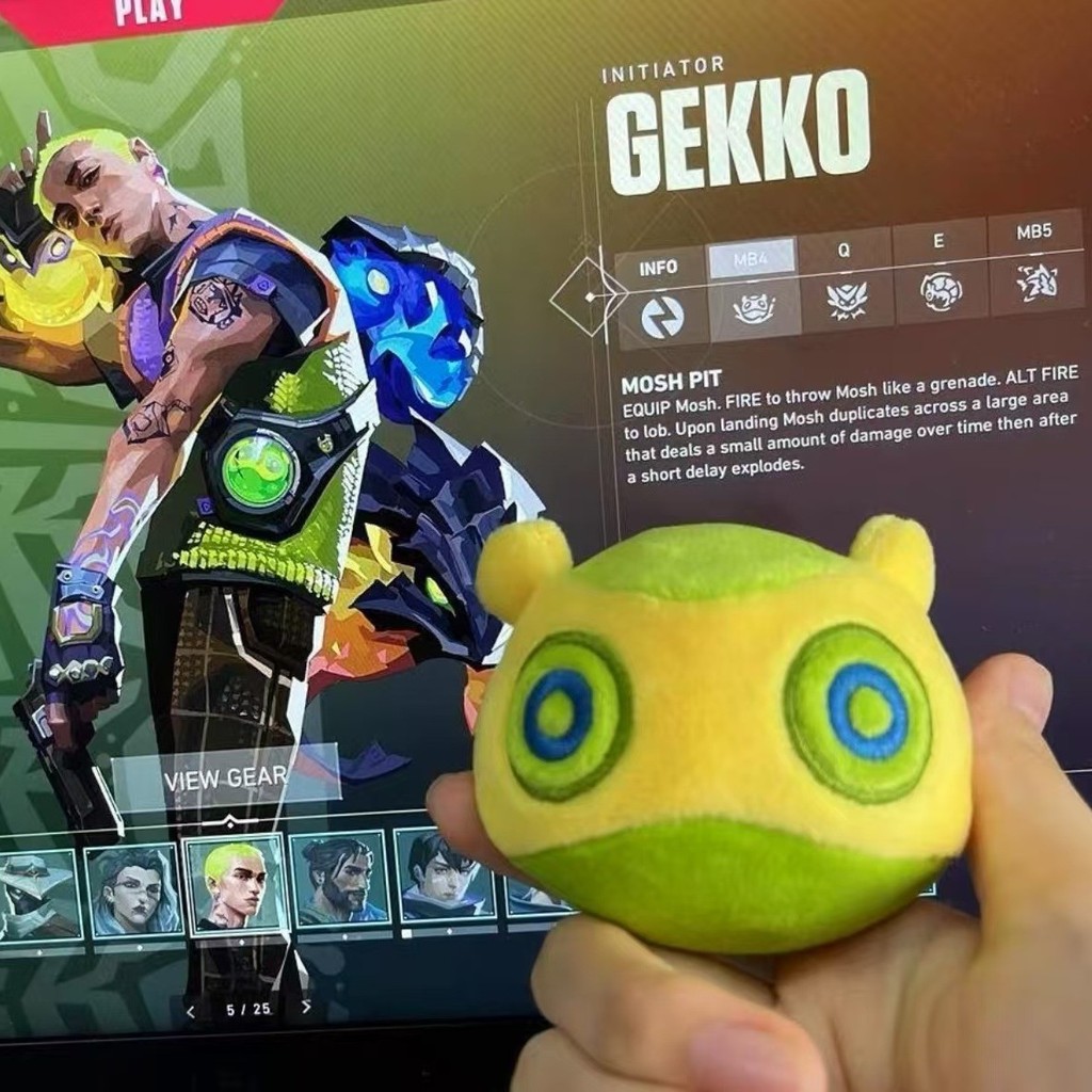 VALORANT Gekko ตุ๊กตาตุ๊กตา 15 ซม.pidan ตุ๊กตาของเล่นคอลเลกชันเกมของขวัญฮาโลวีน