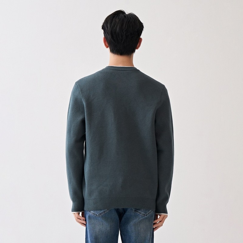 HLA/Hailan House เสื้อกันหนาวแขนยาว คอรอบ วัสดุยืดหยุ่น สไตล์ใหม่สำหรับฤดูหนาว