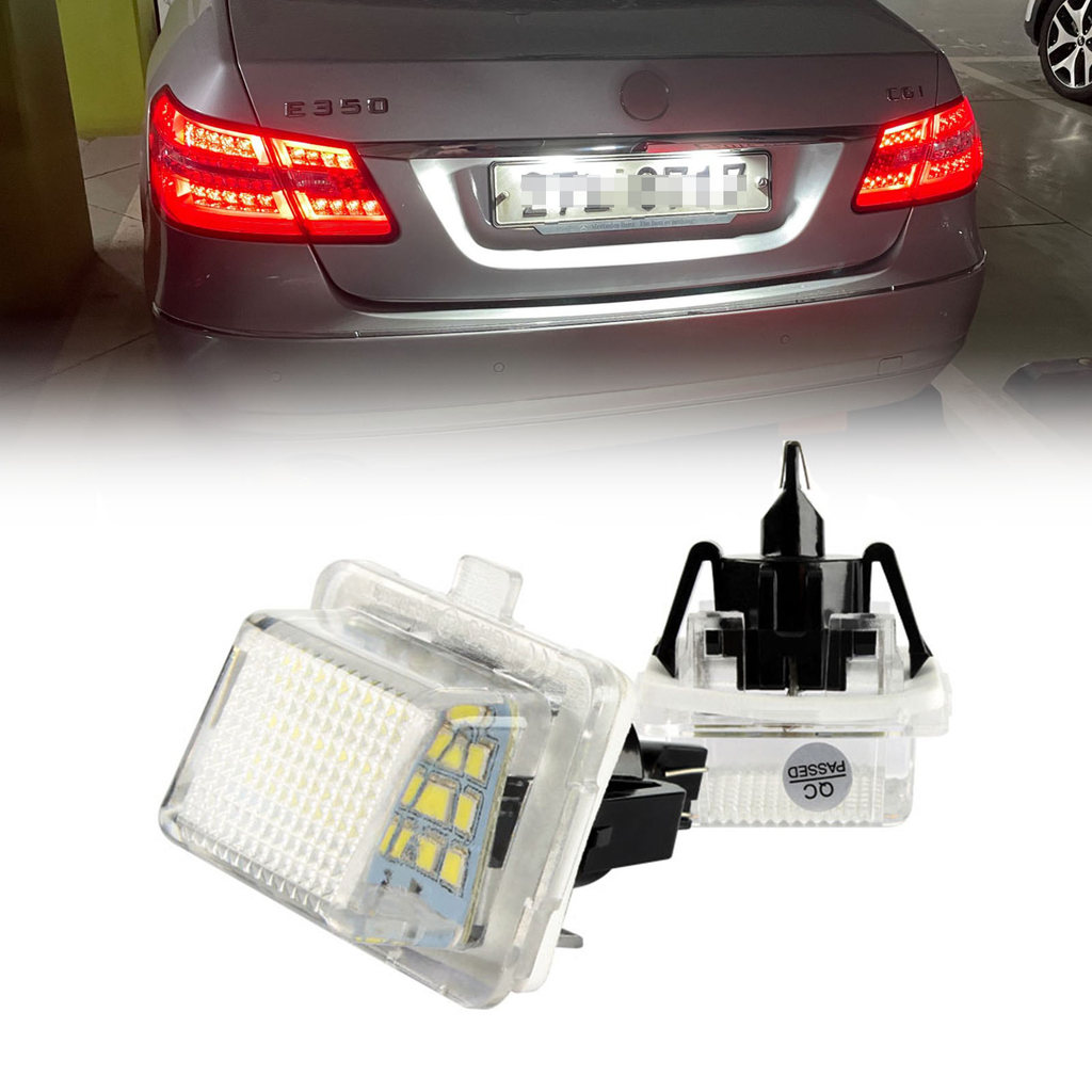 2 ชิ้น หลอดไฟ Led 18 ดวง 12V สีขาว สําหรับติดป้ายทะเบียนรถยนต์ Mercedes-Benz W204 5D W207 W212 W216 W221 F4Y4