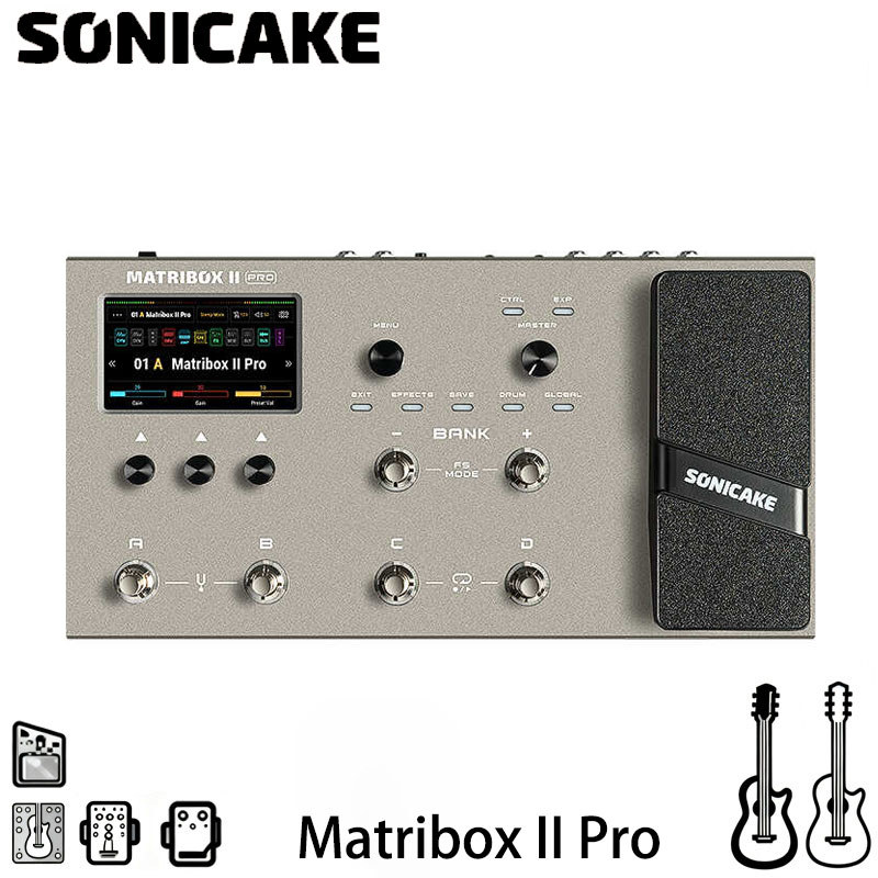 Sonicake Matribox II Pro (เวอร์ชั่นภาษาจีน) กีตาร์ไฟฟ้า Integrated Effects อุปกรณ์ Bass Matribox II 