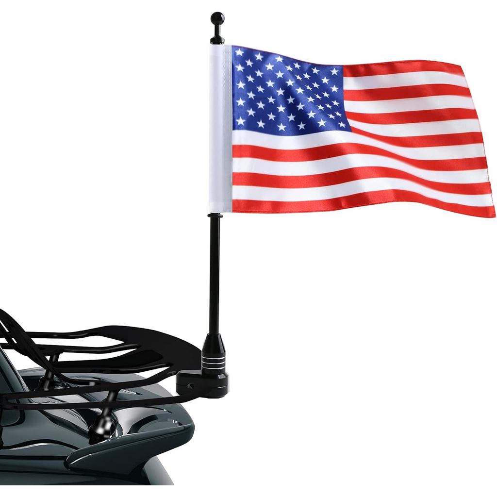 รถจักรยานยนต์ USA ธงเสาธง Mount ชั้นวางด้านหลังกระเป๋าเดินทางเหมาะสําหรับ Honda Goldwing GL1500 GL12