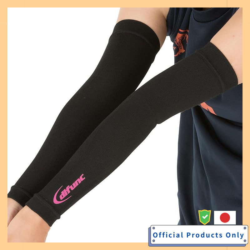 D&M Arm Sleeve Arm Cover 1 Pair Black X Pink Size L D-7000 Anti-Friction Graduated Compression Sweat