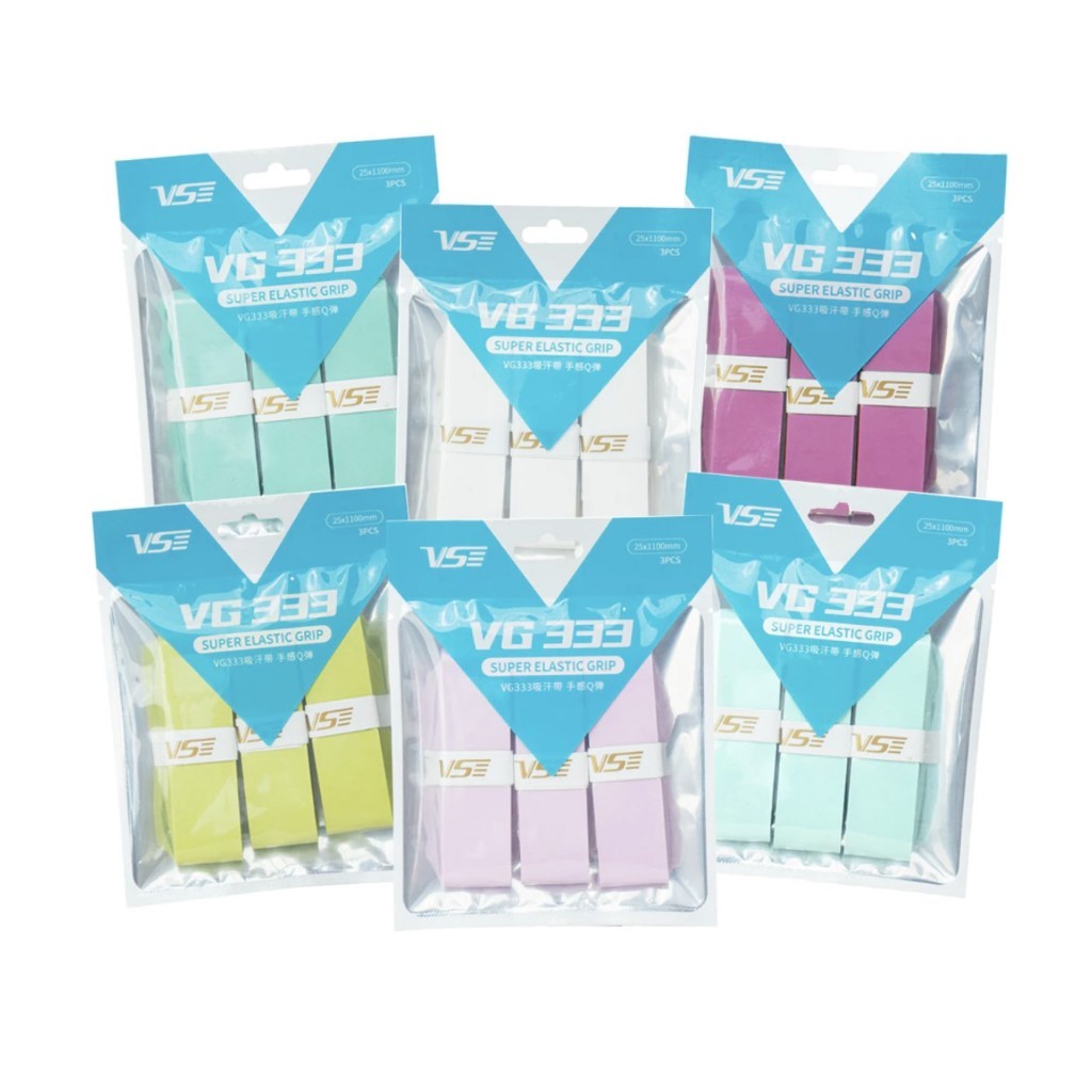 (Super Elastic) พันด้าม VS รุ่น VG333 พันด้าม ไม้แบด ไม้เทนนิส (แพ็ค 3 ชิ้น) เด้ง หนึบ