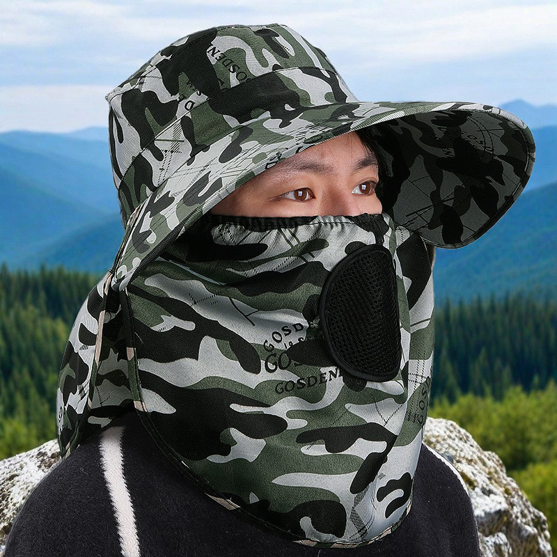 Camouflage Sun Protection Hat Men's Fishing Hat Sun Protection
