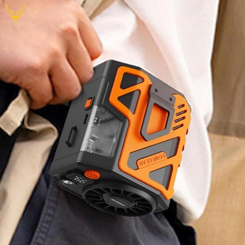 [UTnus9ddL] พัดลมคล้องคอแบบพกพา - สไตล์เกาหลี ชาร์จ ยูเอสบี ทํางานเงียบพร้อมจอแสดงผลดิจิตอลพัดลมเอวข