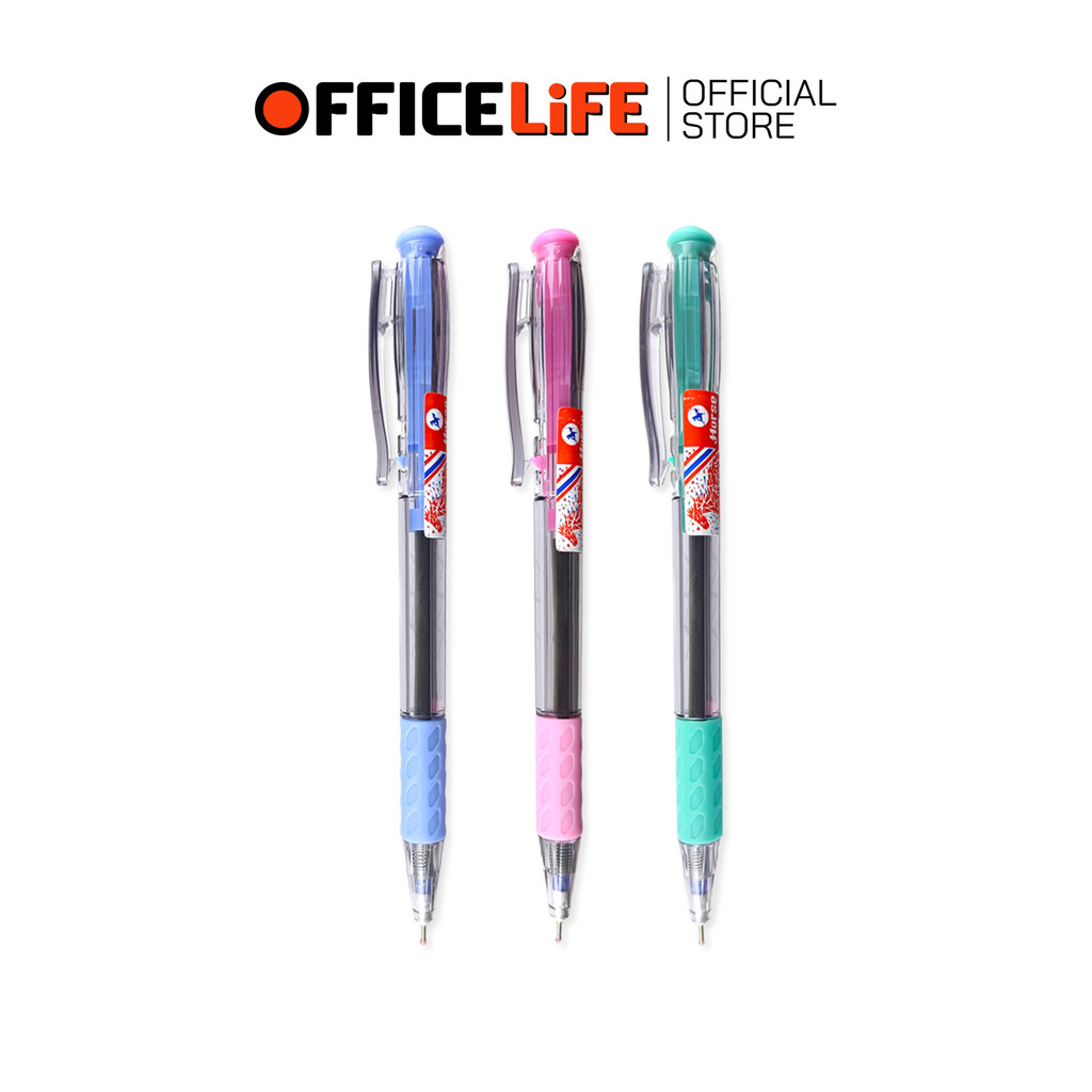 HORSE (ตราม้า) ปากกาลูกลื่น ปากกา รุ่น H-805 ขนาด 0.7 มม. หมึกน้ำเงิน ( 1 ด้าม คละสี )