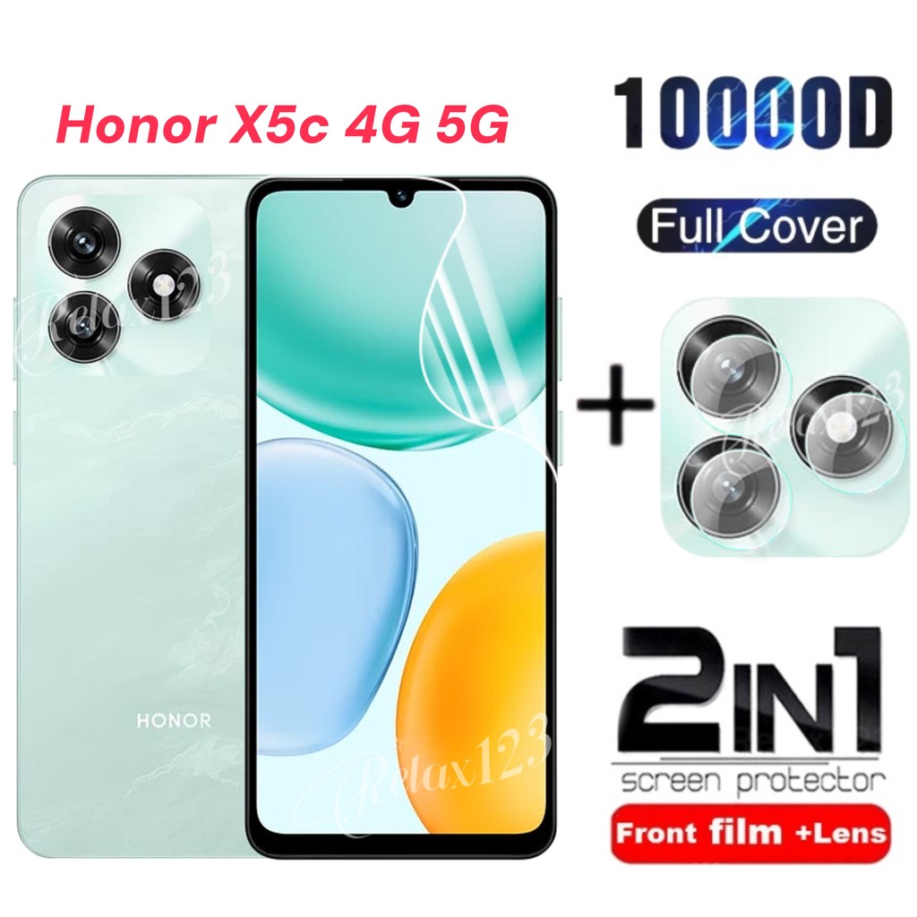 สําหรับ Honor X5c 4G 2025 2IN1 ฟิล์มไฮโดรเจลด้านหน้าและฟิล์มเลนส์สําหรับ Honor X5C X5c Plus HonorX5c