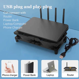 USB Router Fan Wifi Modem Fan Cooling Rack Router Cool 5V Modem Cooler ชั้นวางสําหรับ TVBox Router Modem