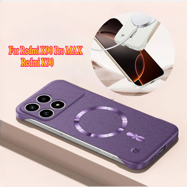 สําหรับ K90 Pro Max แม่เหล็ก Frameless PC Sandstone สําหรับ Redmi K90 K90Pro Max ไร้สายชาร์จ Ultra T