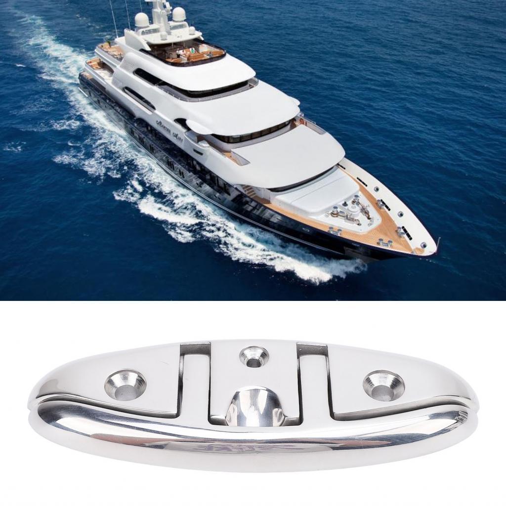 Carstudio-TH Fesjoy Flip Up Boat Cleats 5in Heavy Duty 316 สแตนเลสแท่นวางแบบพับได้สำหรับเรือยอชท์เรื