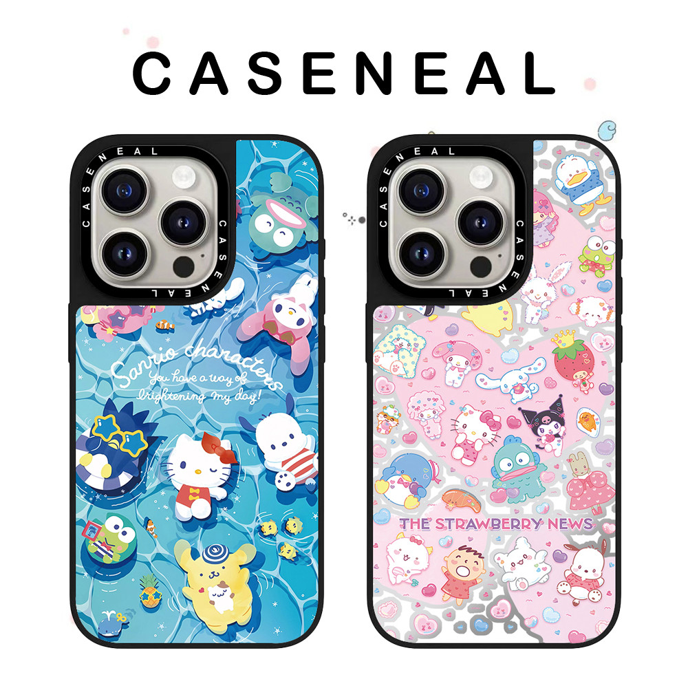 CASENEAL สระว่ายน้ําการ์ตูนคุณภาพสูงกระจกเคสโทรศัพท์เหมาะสําหรับiPhone 17ProMax 17pro 17 air 16promax 16 15promax 15 14promax 13 13Promaxแฟชั่นAnti Drop Hard Case