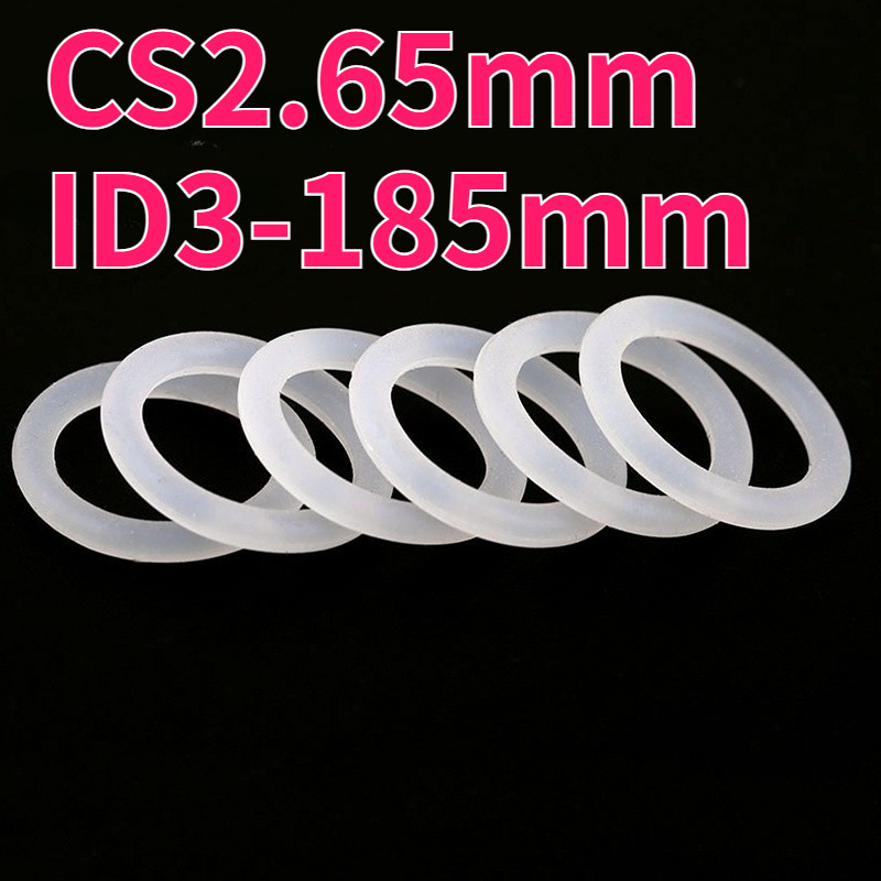 ปะเก็นโอริง CS2.65mm*ID3-185mm O-ring แหวนซิลิโคนสีขาวซีลเกรดอาหารแหวนยางกันน้ําปะเก็นยืดหยุ่น999-MB